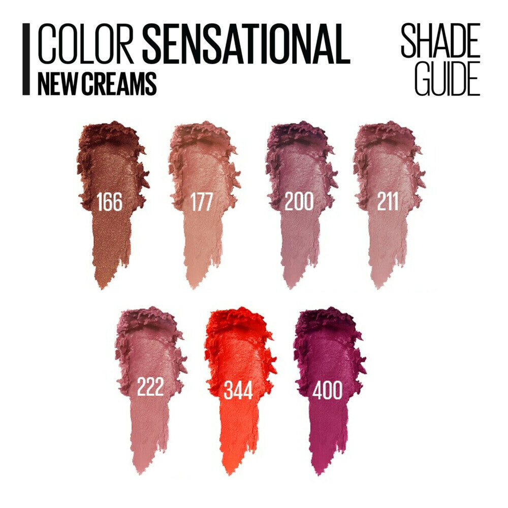 Rouge à lèvres Maybelline New York Color Sensational Cream 344 Coral Rise - Formule hydratante - Beurre de karité - Couleur intense