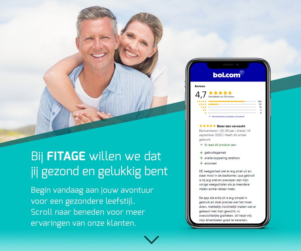 FITAGE Pèse-personne LCD Digital - Pèse-personne intelligent avec analyse corporelle 17x - Pèse-personnes - FITAGE App