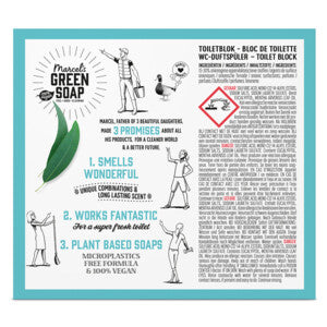 Bloc de savon pour WC Marcel’s Green Soap Menthe & Eucalyptus – Anti-calcaire – 200 chasses d’eau