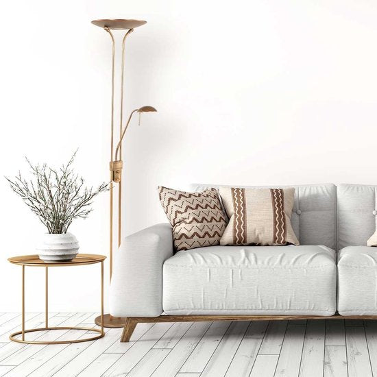 Steinhauer Olet - Classic LED Dimmable Floor Lamp | Floor Standing Lamp with Dimmer with Reading Lamp - 1 light - H 1800 mm - Bronze - Living room | Bedroom