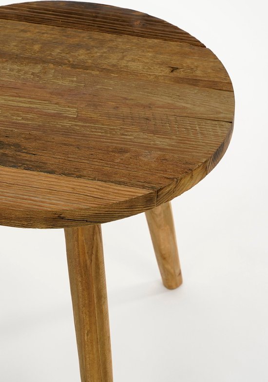 Table d'appoint - Mica Decorations - H43 x Ø40 cm - Bois recyclé - Marron