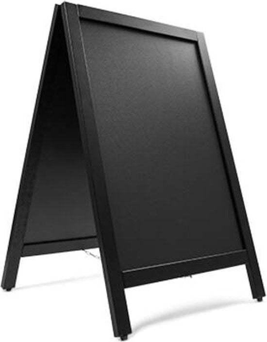 Tableau noir 55 x 85 cm cadre en bois de pin - tableau publicitaire double face
