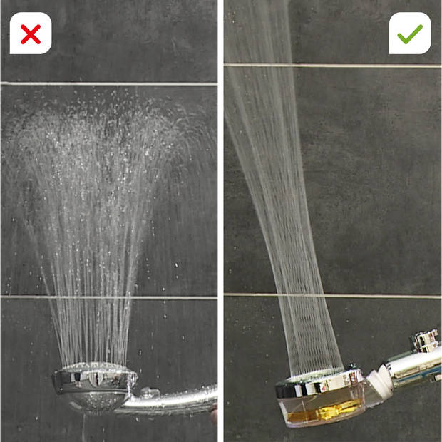 Mediashop Aquadon EcoTornado - Pomme de douche économisant l'eau et augmentant la pression avec fonction anti-calcaire
