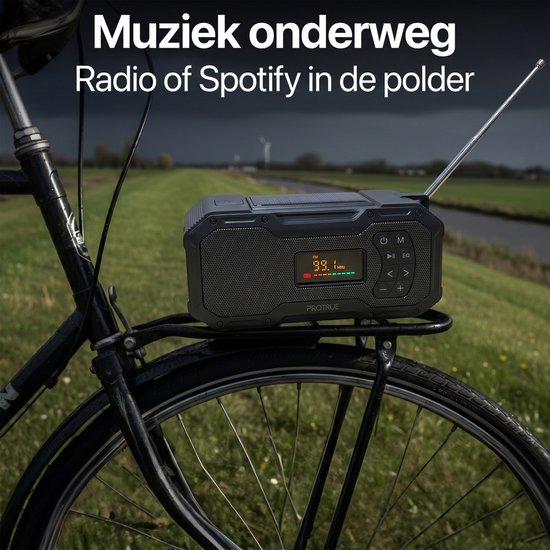 Radio d'urgence à énergie solaire et à remontage manuel - Radio d'urgence FM/AM - Batterie externe solaire de 5 000 mAh - Enceinte de chantier - Radio de salle de bain - Kit d'urgence