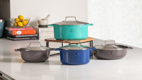 Cocotte en fonte - Saveur Selects - Ø25 cm - Sans PFAS - Compatible induction et toutes sources de chaleur - Bleu