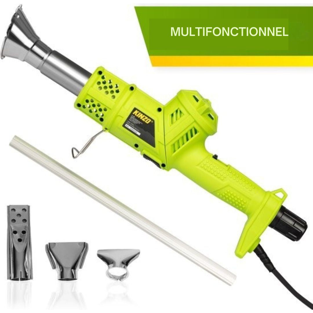 Brûleur de mauvaises herbes électrique 3-en-1 Kinzo - brûleur de peinture et allume-barbecue - 2000W - vert