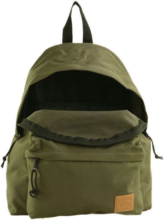 Sac à dos de loisirs LACOSTE avec compartiment pour ordinateur portable Sac à dos avec patch Ivy Green kaki