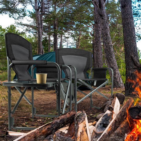 TRVLMORE Chaises de camping - Duo Pack - Pliable - Léger - Capacité de charge 120 kg - Noir
