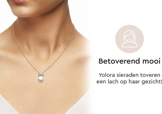 Yolora Collier femme avec pendentif - perle et 52 cristaux Kalpa Camaka - couleur rose - plaqué or rose 18 carats - Collier femme or rose - bijoux - boîte cadeau de luxe - boîte cadeau - boîte cadeau exclusive - bel emballage cadeau