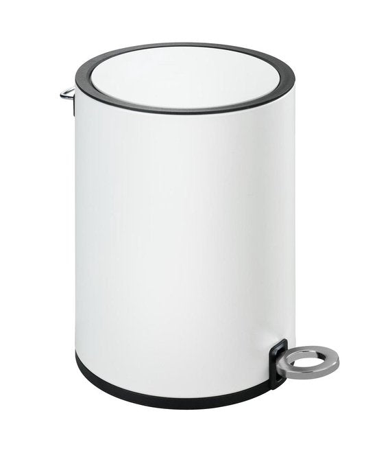 Poubelle à pédale en acier inoxydable brillant, 3 l, fermeture facile. Poubelle, corbeille à papier