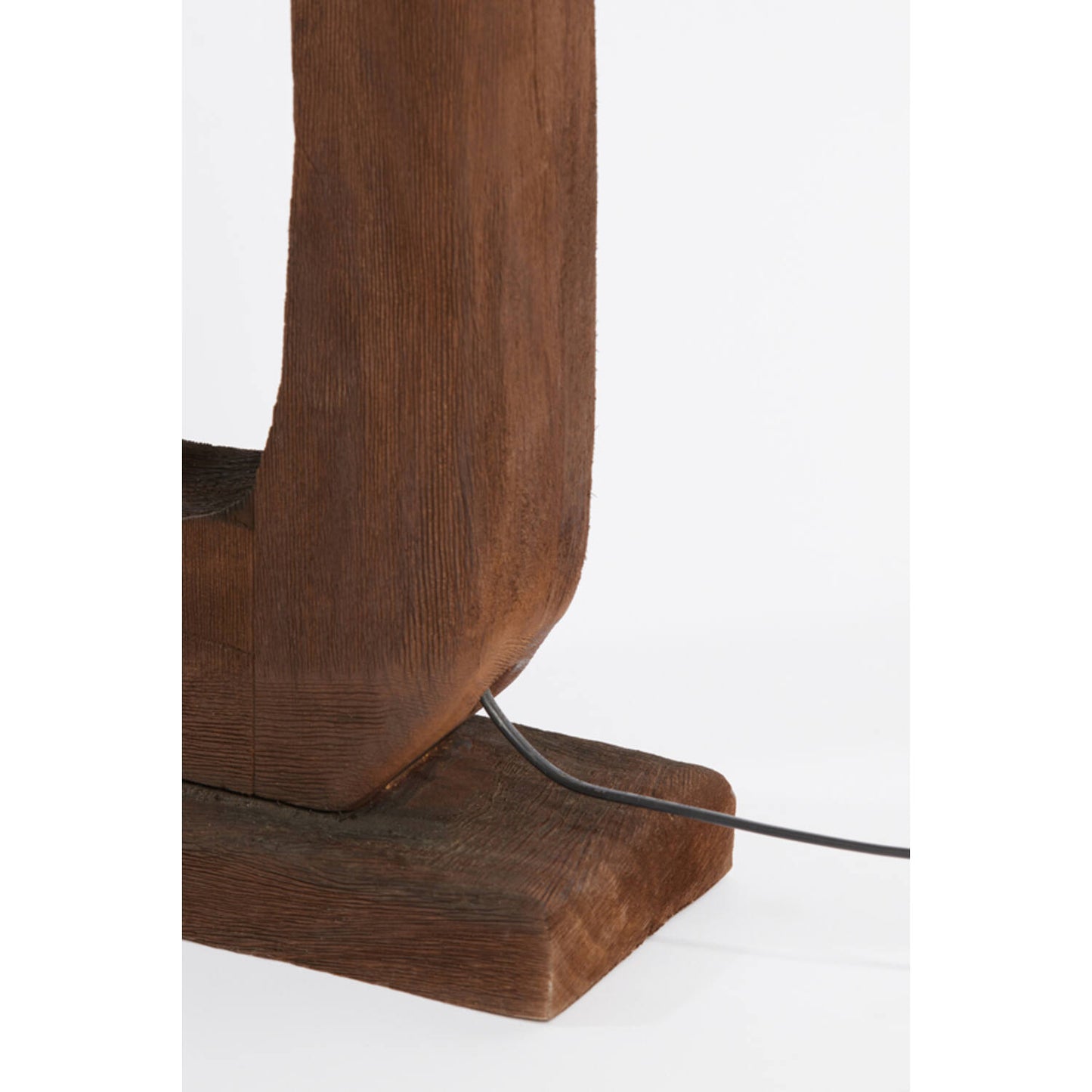 Lampe sur pied KelAfo - Bois - 38 x 12 x 125 cm - Brun chocolat