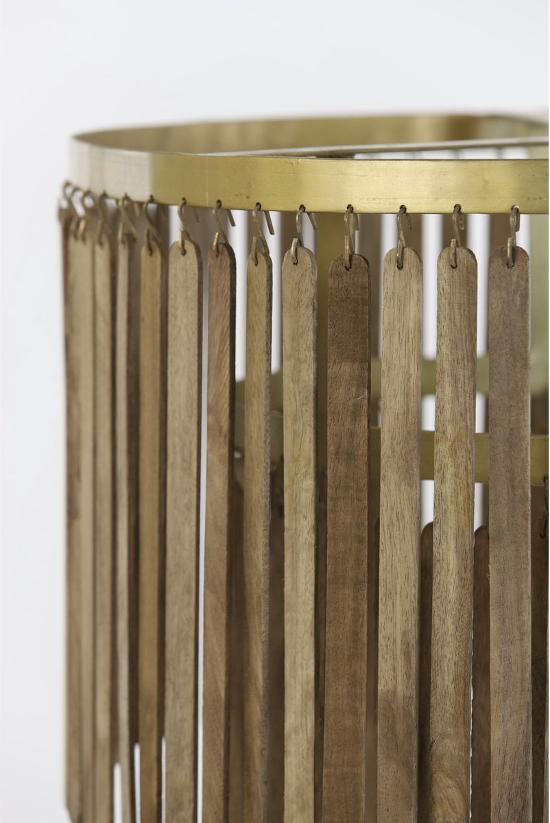 Light & Living Lampe pendante Gularo - Bois brun foncé - Ø60cm - Modern & Luxe