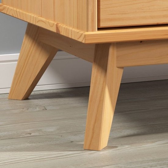 Buffet TV en bois massif 140x42x40cm naturel