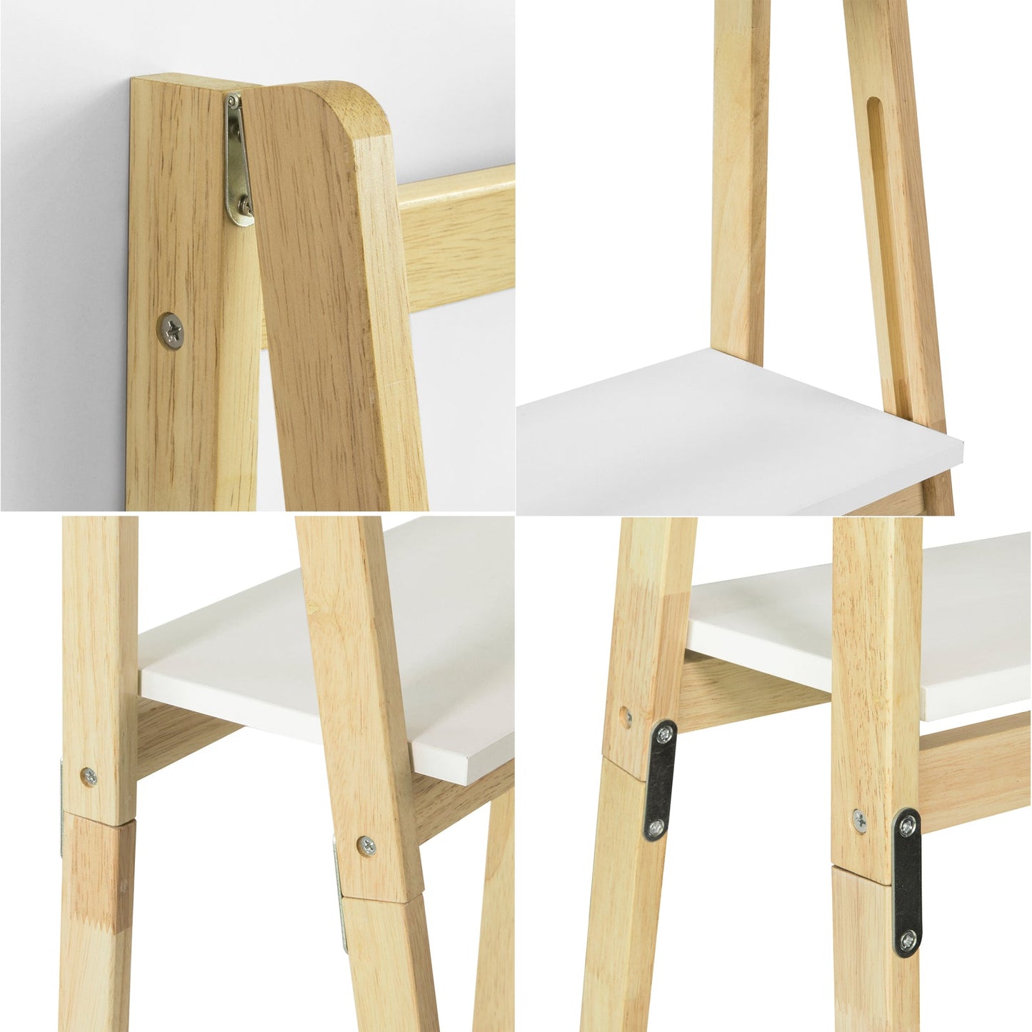 Étagère décorative - SoBuy - 4 planches incluses - Pliable - 34 x 42 x 140 cm - Bois d'hévéa