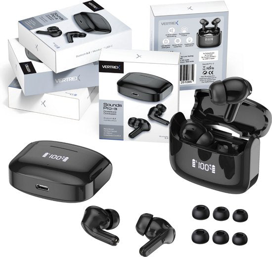 Vertrex Sounds Pro-3 Bluetooth Earbuds with Noise Cancelling - Ecouteurs sans fil - Ecouteurs sans fil
