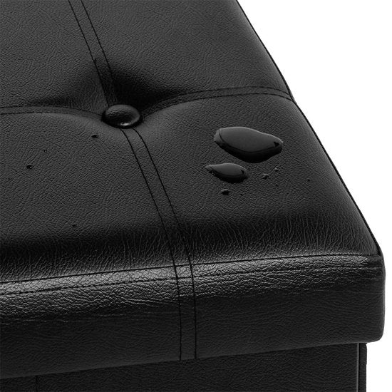 Banc de rangement Casaria - 80x40x40cm 100L Faux cuir - Noir