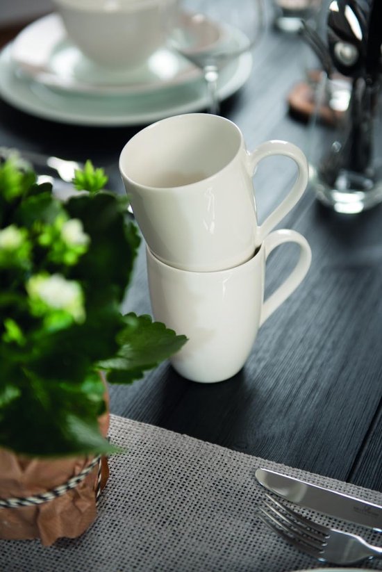 Villeroy & Boch - Vivo Basic - 6 pièces - Basic White - 320 ml - Tasses à café - Avec oreille