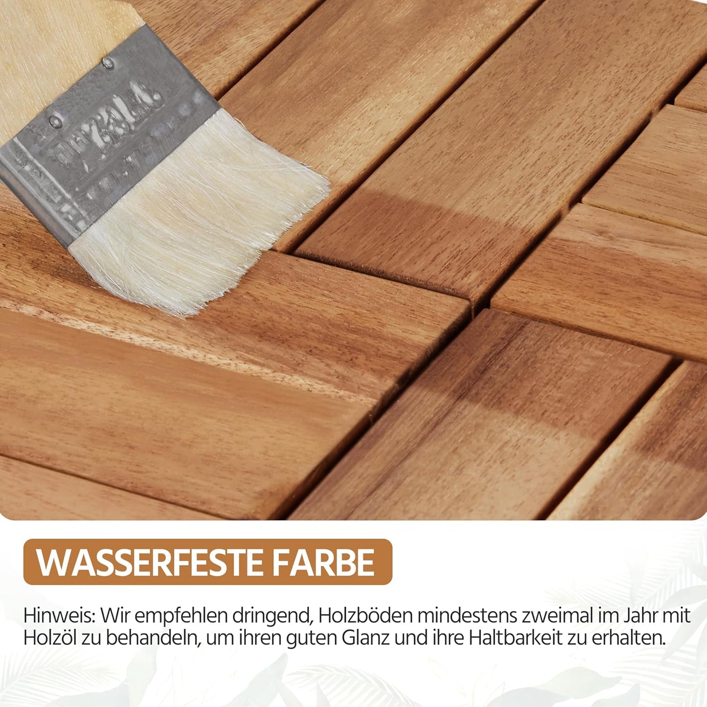 Yaheetech Dalles de terrasse en bois d'acacia marron clair - 27 pièces - 30 x 30 cm - Dalles à cliquer résistantes à l'eau pour balcon, terrasse et jardin