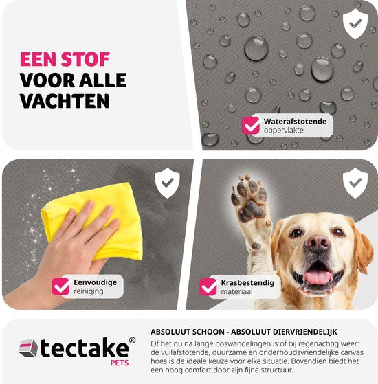 tectake® Siège auto pour chien Milow - Rembourré avec ligne de sécurité - Siège auto pour chien - Panier pour chien - Siège auto pour chien confortable et sûr - couleurs div. - 55x50x29cm - gris