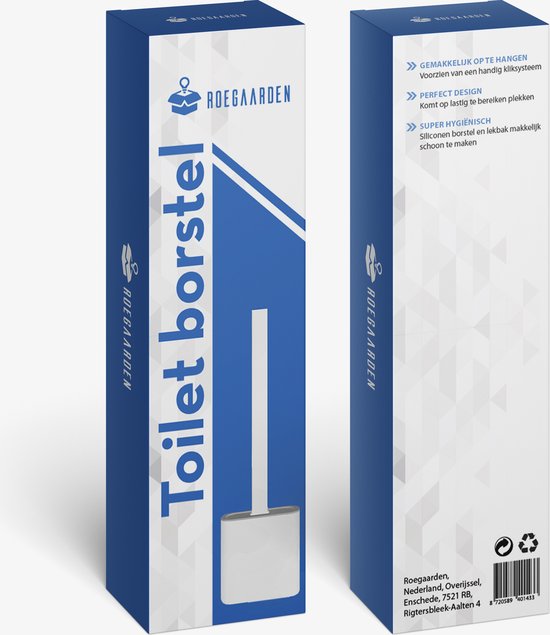Roegaarden Brosse à WC avec support - Brosse à WC - Silicone - Autoportante et à suspendre - Blanc