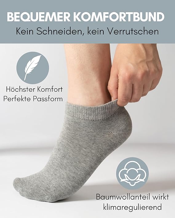HELDENWERK Sneaker Socks - Chaussettes d'entraînement pour femmes et hommes - Coton respirant et anti-transpiration - Chaussettes de sport unisexe - Mixpack de 10 paires - Taille 39-42