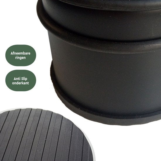 BRASQ Lot de 4 Butoirs de porte - Butoir de porte noir avec antidérapant - 1,1 Kg Pour intérieur et extérieur - Butoir de porte ⌀9 x 7,5 cm