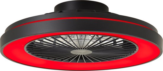 Brilliant Mazzaro - Ventilateur de plafond - LED 40W - 3000K-6500K - Dimmable - Noir