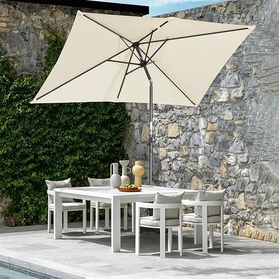 Angel Living Parasol - Inclinable - 140 x 210 cm - Rectangle - Crème