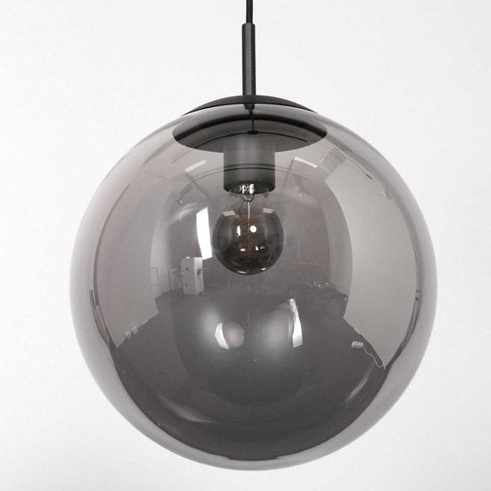 Steinhauer - lampe suspendue - Bollique - noir - verre métal - Ø 25cm - E27 - 3497ZW