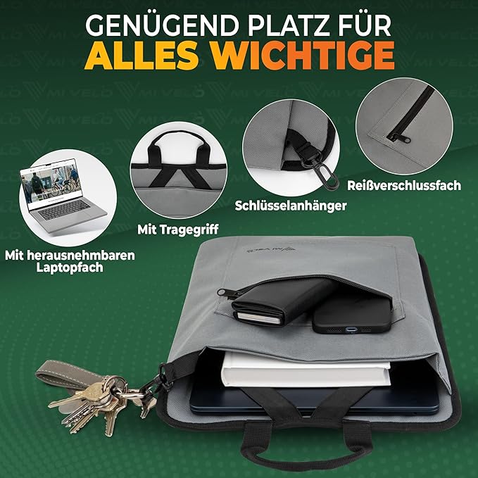 MIVELO 3-in-1 Pannier - Sac à dos et sac à bandoulière - Imperméable - Avec compartiment pour ordinateur portable - 20L - Noir réfléchissant