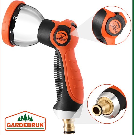 Tuyau d'arrosage flexible Gardebruk - 15m 1/2" 3/4" Inch Wall Mounted - Orange