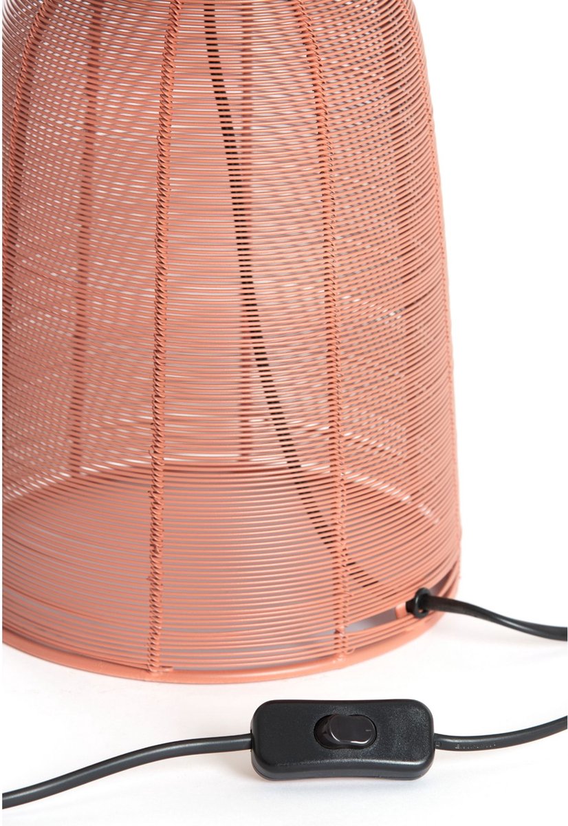 Light & Living Lampe à poser Aboso - Rouge - Ø24cm - Moderne - Design métal tissé - Pour l'intérieur - Prise E27