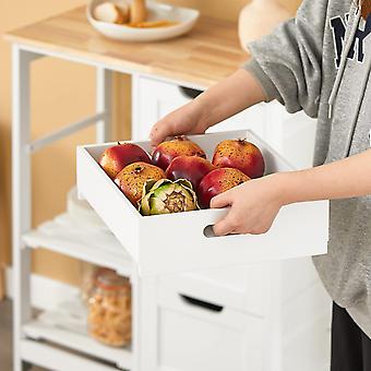 SoBuy - Chariot de cuisine - 3 grands tiroirs - 85 x 23 x 46 cm - Blanc