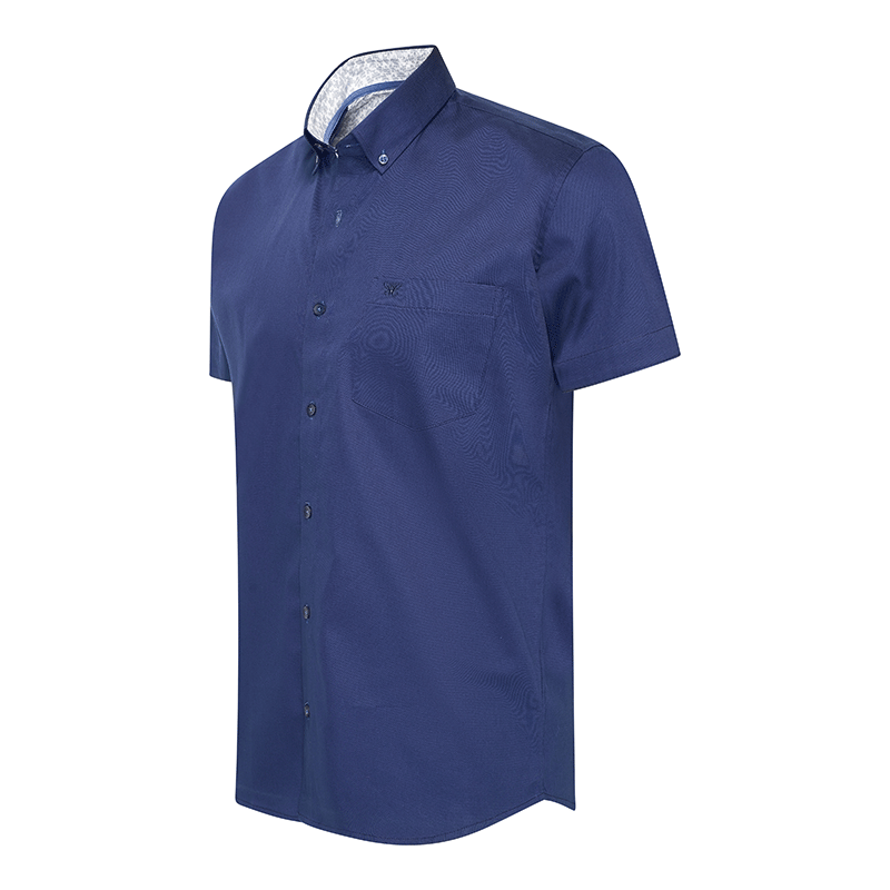 Cappuccino Shirt Short Sleeve Stretch Toscana - Bleu marine - taille M