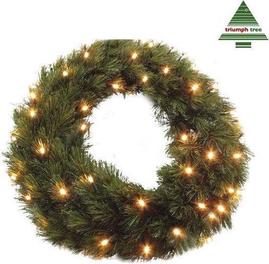 Couronne de Noël « Triumph Tree Forest Frosted » avec éclairage LED - Couronne de Noël Ø 60 cm - Verte