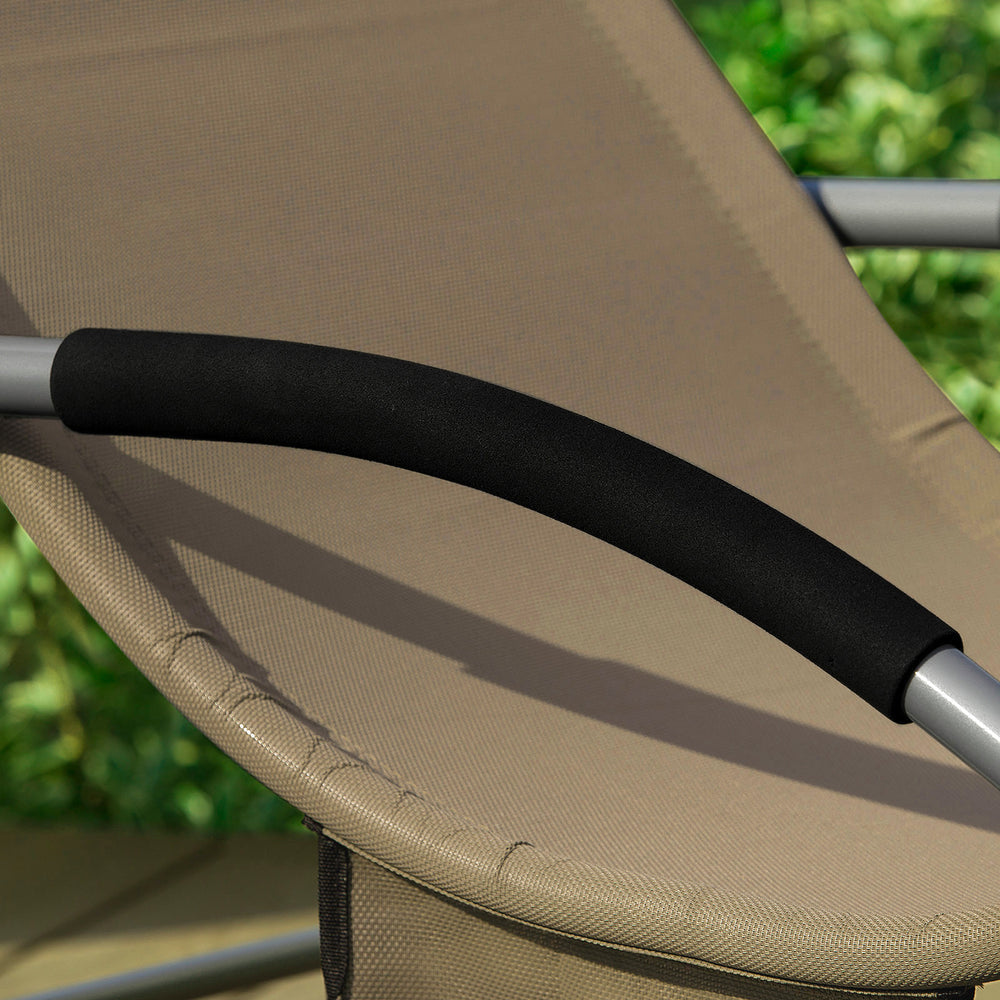 SoBuy Chaise Balançoire Confortable - Marron - Structure en métal