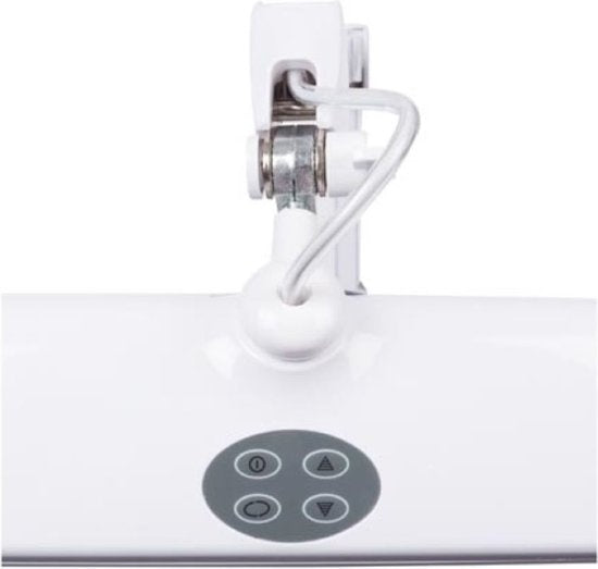 Lampe de bureau LED Velleman avec pince, bras pivotant, interrupteur marche/arrêt et variateur de lumière, 84 LED, largeur 58 cm, 21 W, 6500 K, blanc