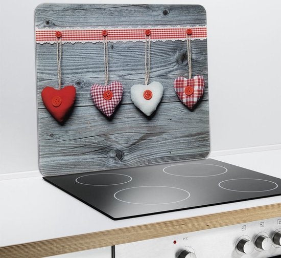 Plaque en verre pour cuisinière HEARTS - grande, 50 x 56 cm, WENKO