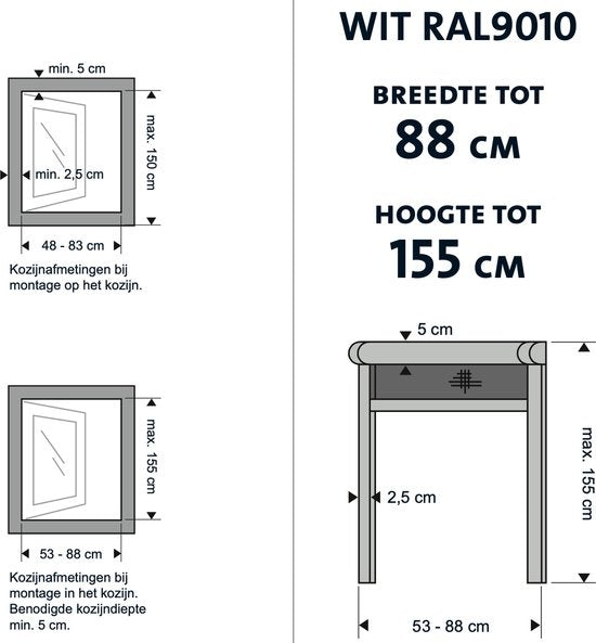 Bruynzeel rouleau moustiquaire fenêtre s700 88x155 blanc