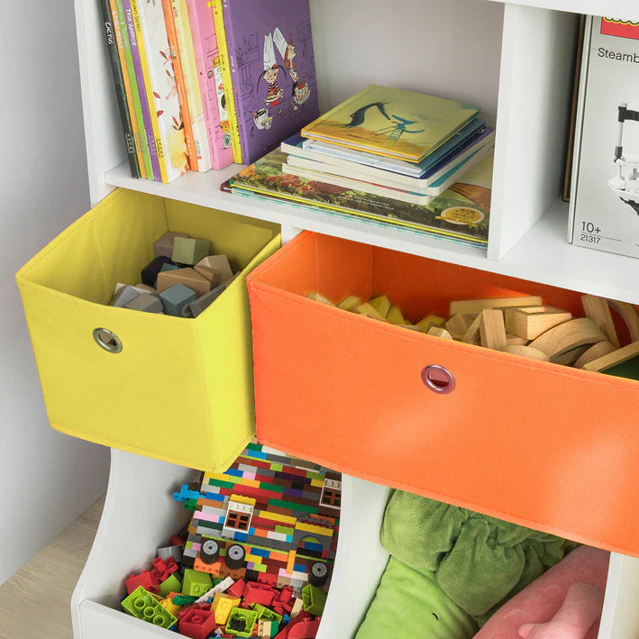 SoBuy - Bibliothèque pour enfants - Coffre à jouets - Etagère de rangement pour enfants - Blanc - 92x93x40cm - KMB26-W