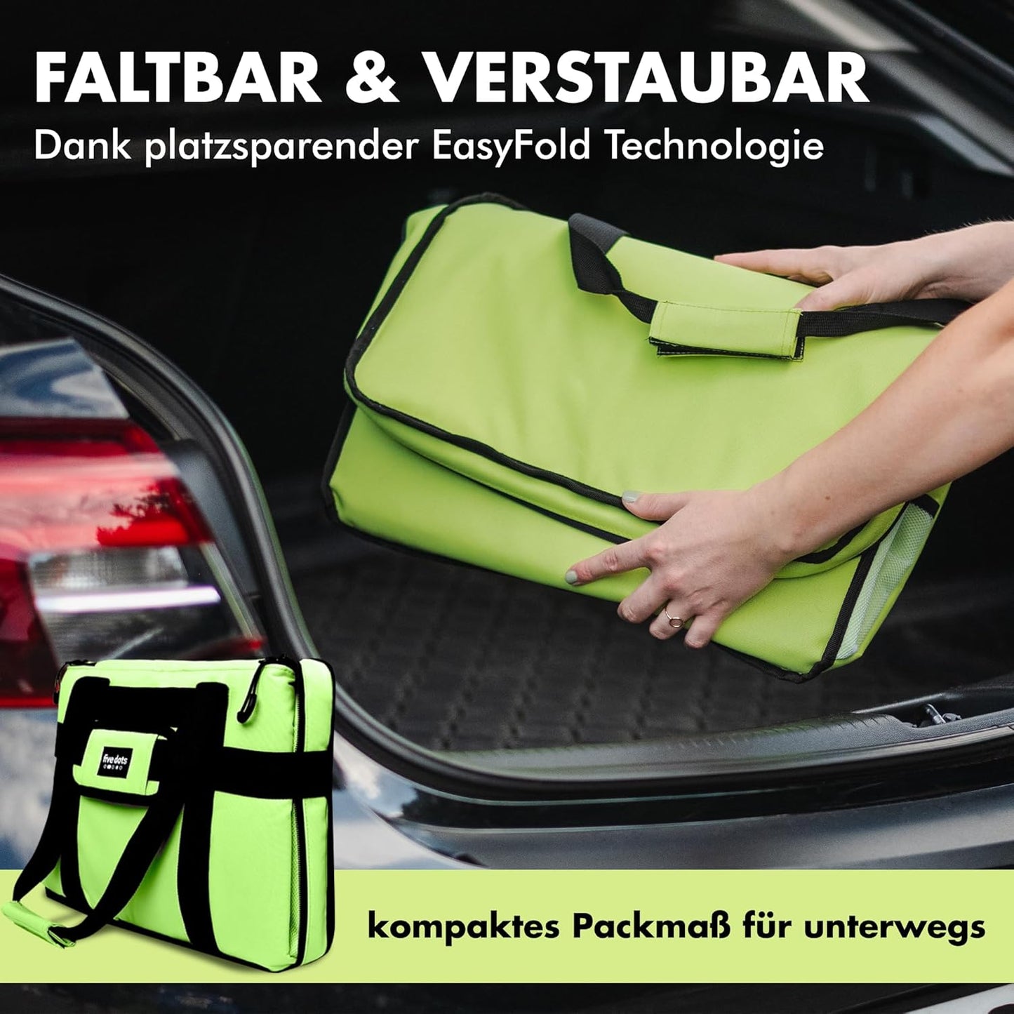 Sac isotherme Five Dots - Capacité 30L - Imperméable - 26 x 41 x 31 cm - Vert