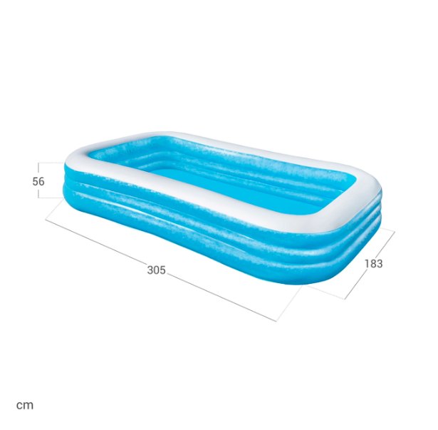 Piscine familiale Bestway bleue rectangulaire 305 x 183 x 56 cm