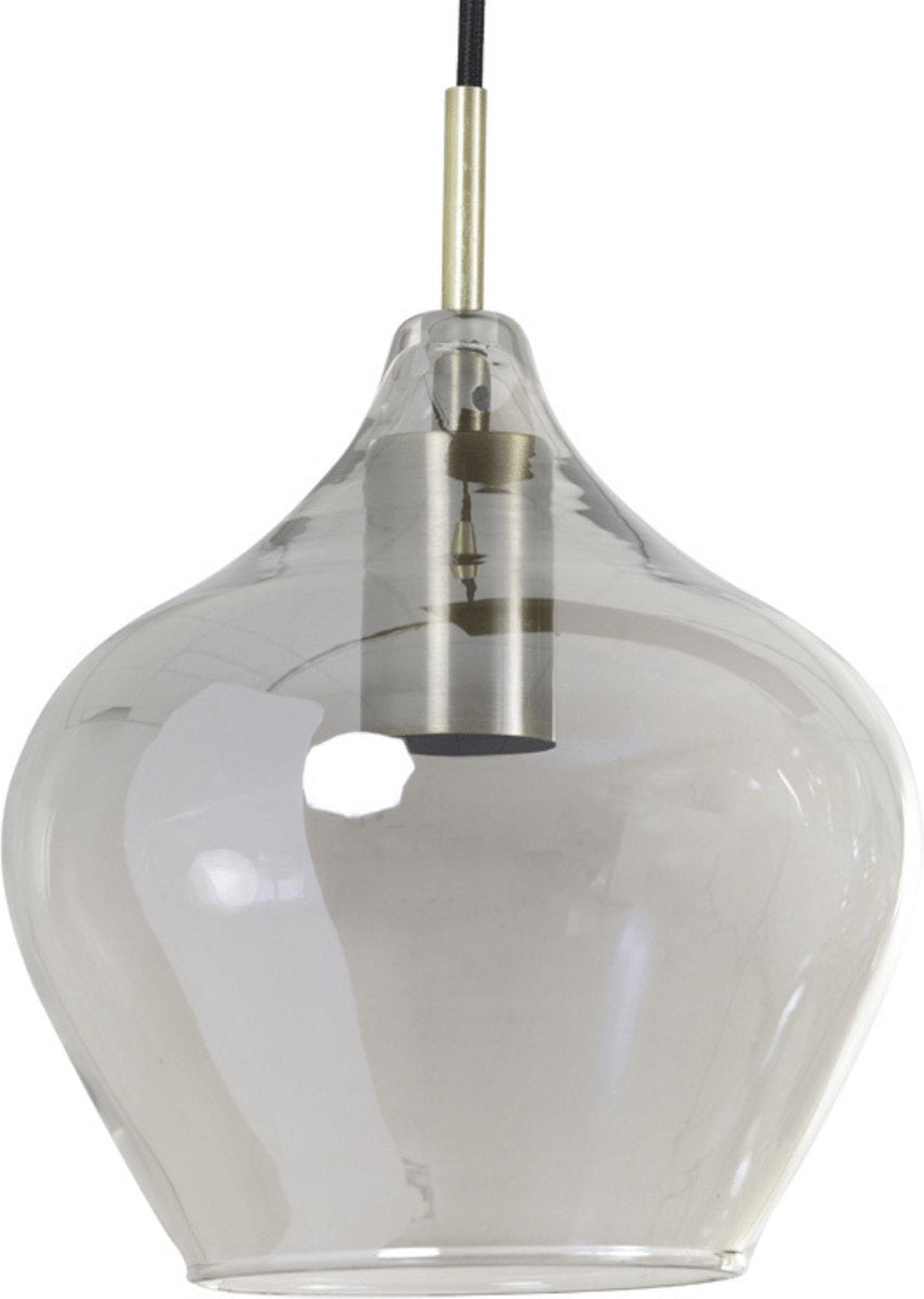 Light & Living Lampe pendante Rakel - 10 lumières - réglable - verre/métal - bronze antique/fumée - 124x35x60 cm