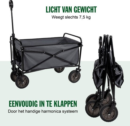 Camp Active - Wagon pliable - Facilement pliable - Stockage compact - Noir