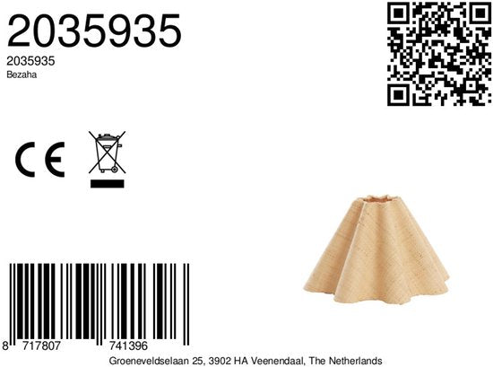 Light & Living - abat-jour - Bezaha - naturel - tissu - Ø 11 cm - E27 - 2035935