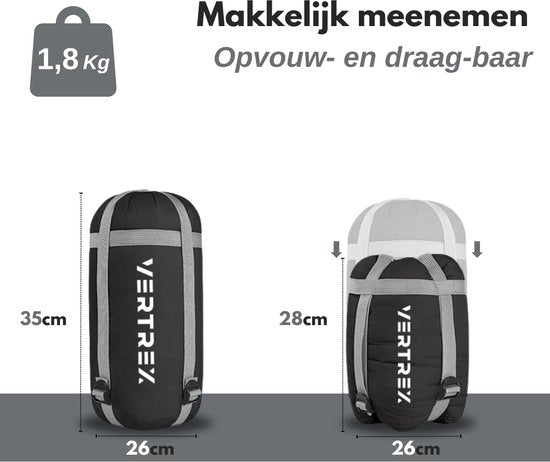 Vertrex Peak Comfort Mummy Sleeping Bag Extra Warm - Sacs de couchage adultes - Camping - Black