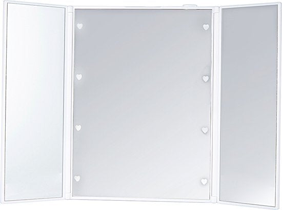Fuegobird Miroir avec éclairage portable LED - Miroir de maquillage - Blanc