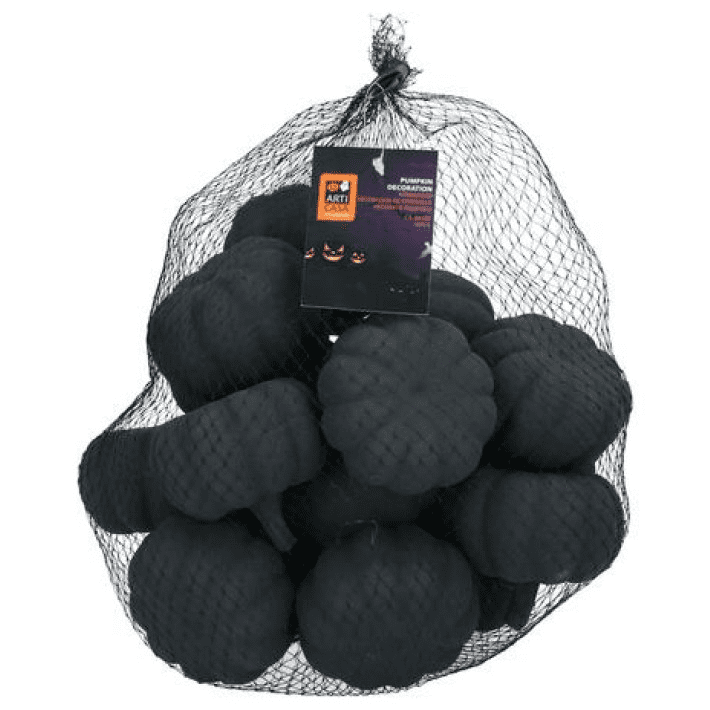 Décoration d'Halloween - Citrouilles noires - 8cm (16 pcs/pack)