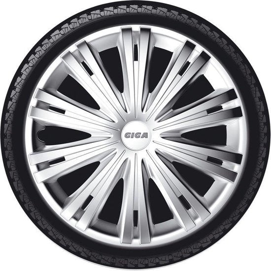Autostyle Hubcaps Giga 16 Inch Abs Silver Set Of 4