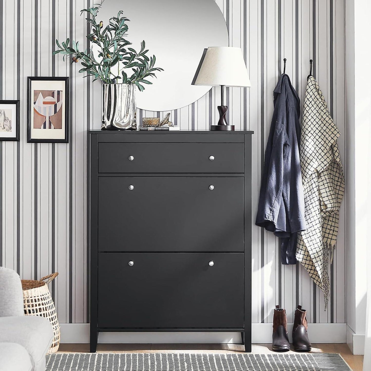 SoBuy - Meuble à chaussures - Noir - 78x24x108 cm